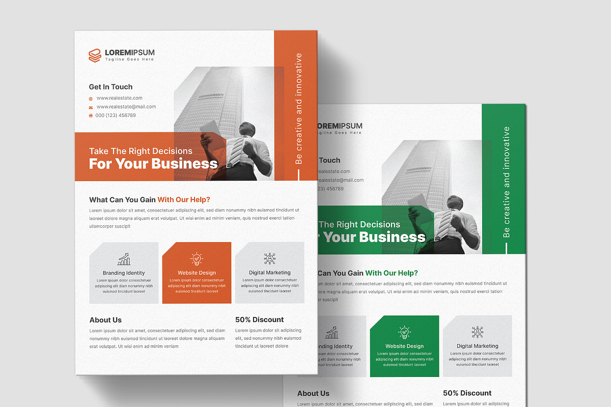 Minimal Creative Flyers, a Flyer Template by Pixelpick (Photo 1 of 3)