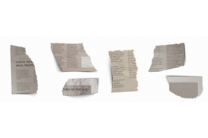 Torn newspaper scrapbook collage set, an Illustration by art PVP - market