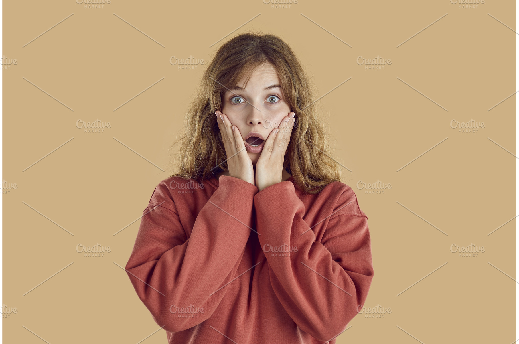 Portrait of young amazed woman with, a Person Photo by StudioRomantic