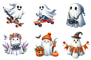 Chibi Ghost, Cute ghost Clipart, an Illustration by CreationArt (Thumbnail 5 of 5)