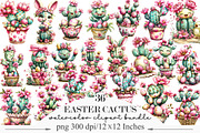 Whimsical Easter Cactus Clipart, an Illustration by Designking (Thumbnail 1 of 5)