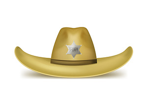 Realistic 3d Sheriff Hat. Vector