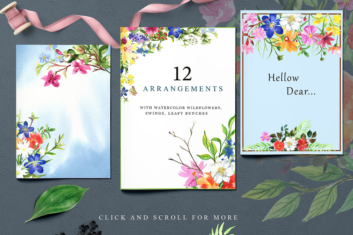 Watercolor Flower Set - Wild Flower, an Illustration by Pixavics (Photo 2 of 10)
