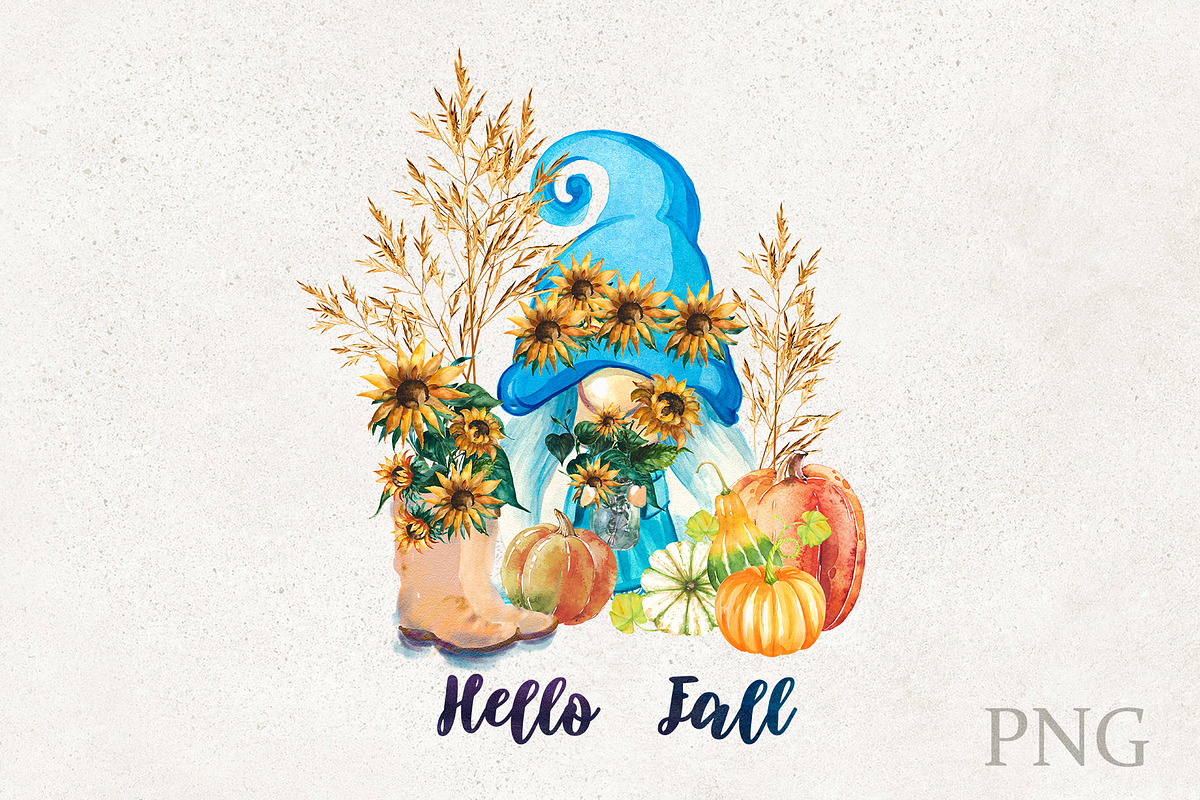 Autumn gnomes,watercolor set,, an Illustration by ElliaArt (Photo 11 of 12)