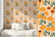 Garden Flowers patterns & clipart, a Pattern Graphic by Carpet Tapete Pretzel (Thumbnail 8 of 15)