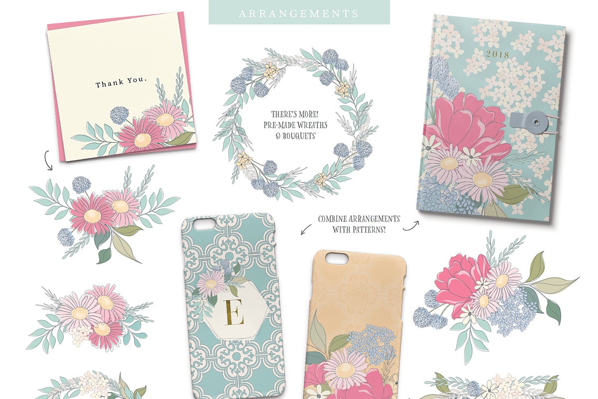 Floral & Pattern Design Set, a Pattern Graphic by Emily Spadoni (Photo 13 of 17)