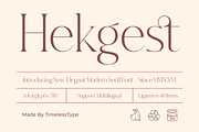 Hekgest Elegant Modern Serif, a Serif Font by timelesstype.co (Thumbnail 1 of 20)