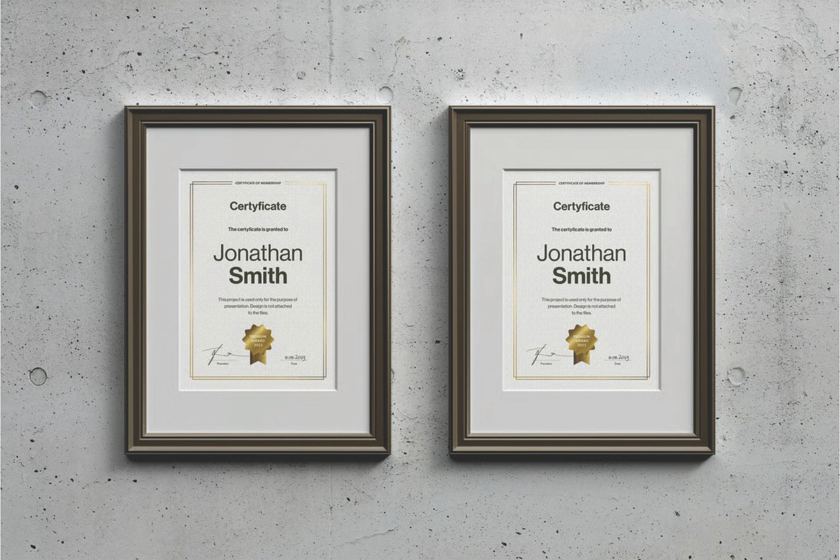 A4 Passe-partout Certificate Mockup, an Advertising Mockup by DesignRushMarket (Photo 6 of 13)