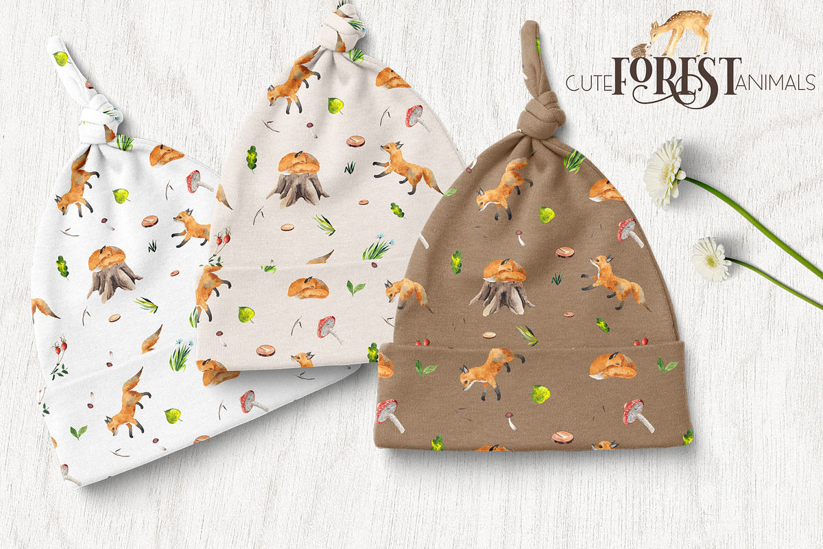 Watercolor Forest Animals, an Object Graphic by Ana-Sakuta (Photo 10 of 18)
