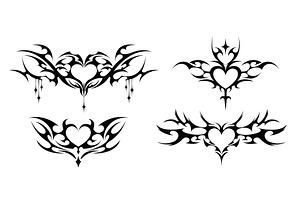Gothic heart frame designs with, an Illustration by art PVP - market