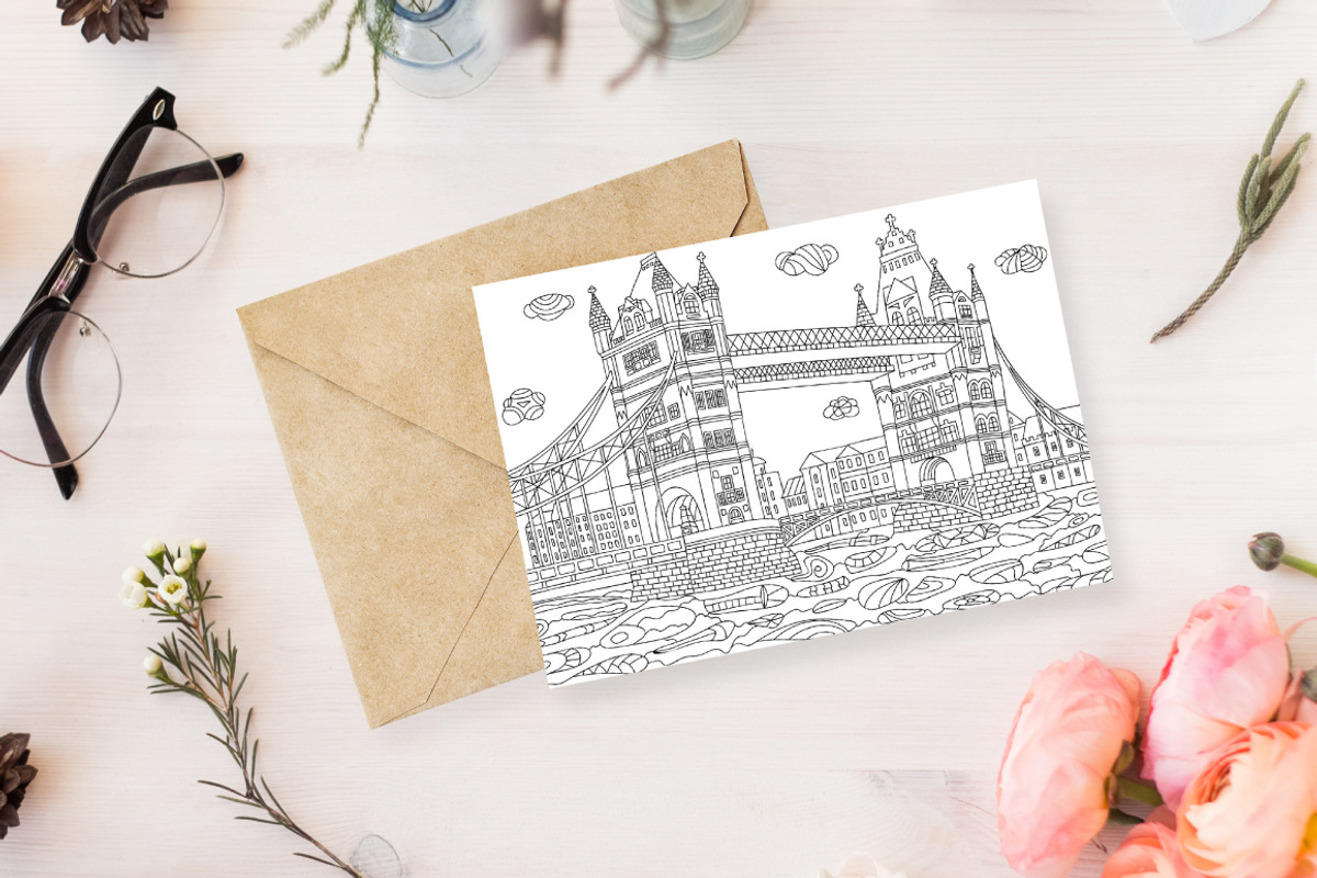 Cities coloring set - 12 pages, a Graphic by Lana Samokhina (Photo 3 of 14)