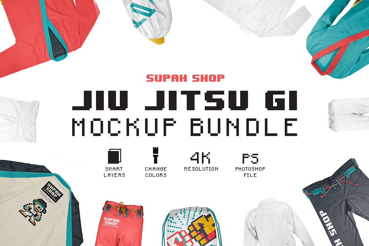 Jiu Jitsu Gi Mockup Bundle, a Mockup by Supah Shop (Photo 1 of 7)