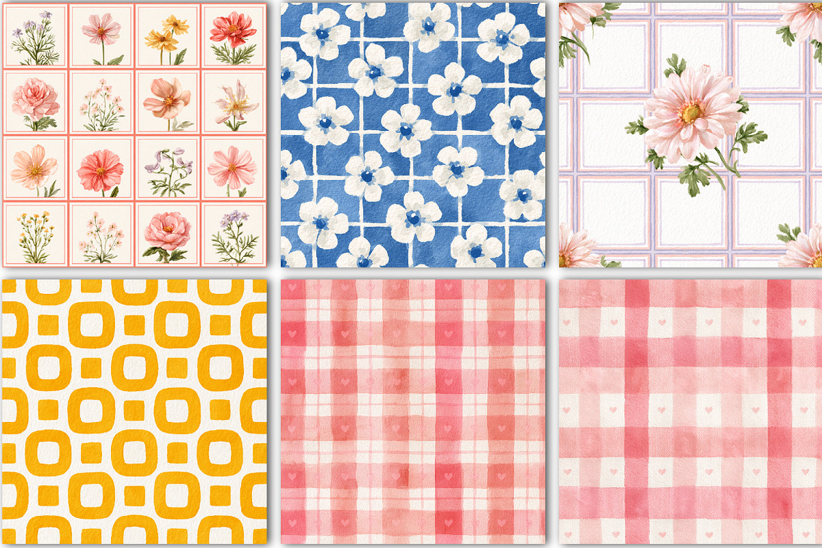Retro Seamless Pattern Bundle, a Pattern Graphic by Black Bird Studio (Photo 3 of 6)