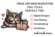 Whimsical Valentine Cat Clipart, an Illustration by OK Design (Thumbnail 5 of 6)