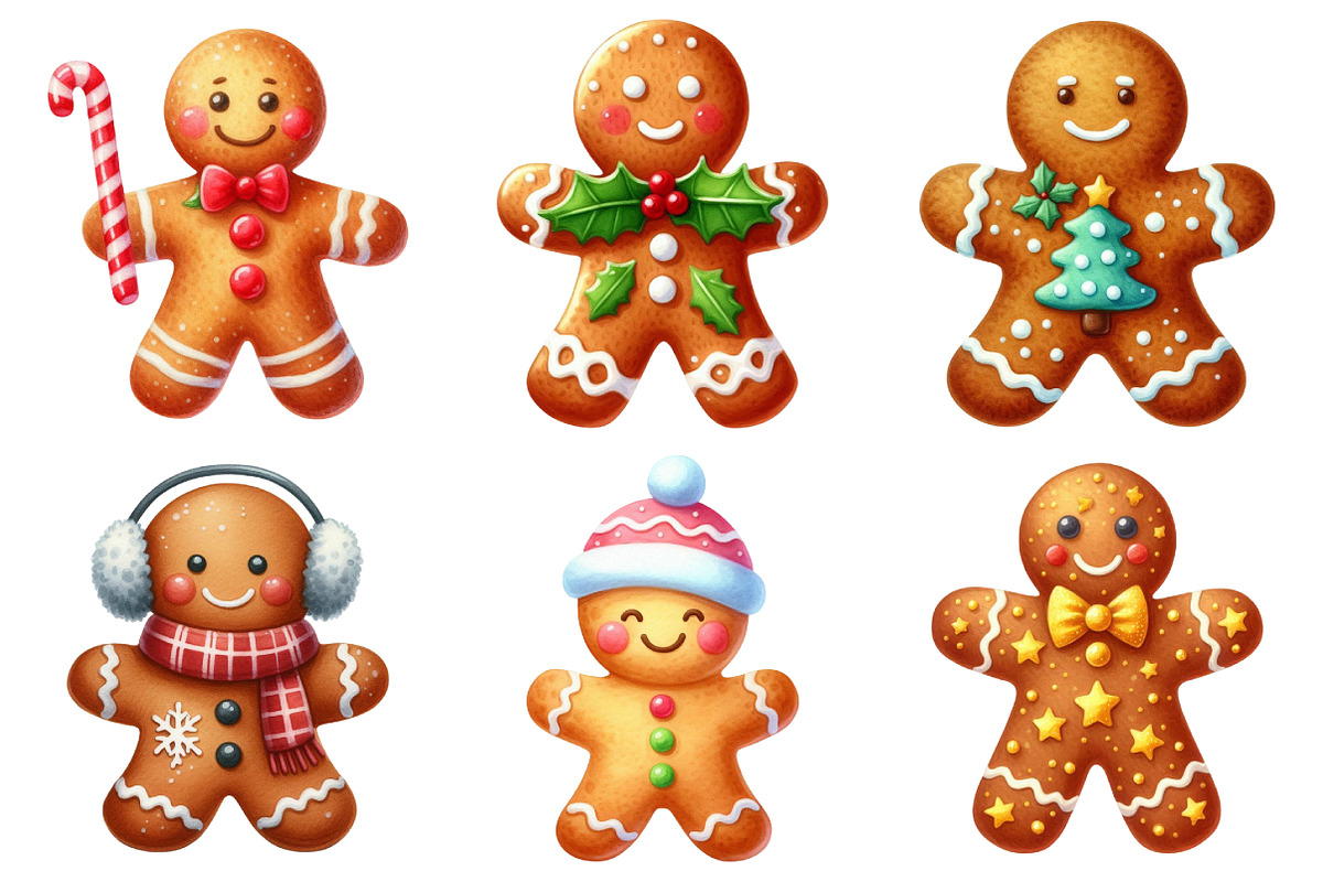Christmas Gingerbread Man Clipart Bu, an Illustration by Daily.Designs (Photo 3 of 5)