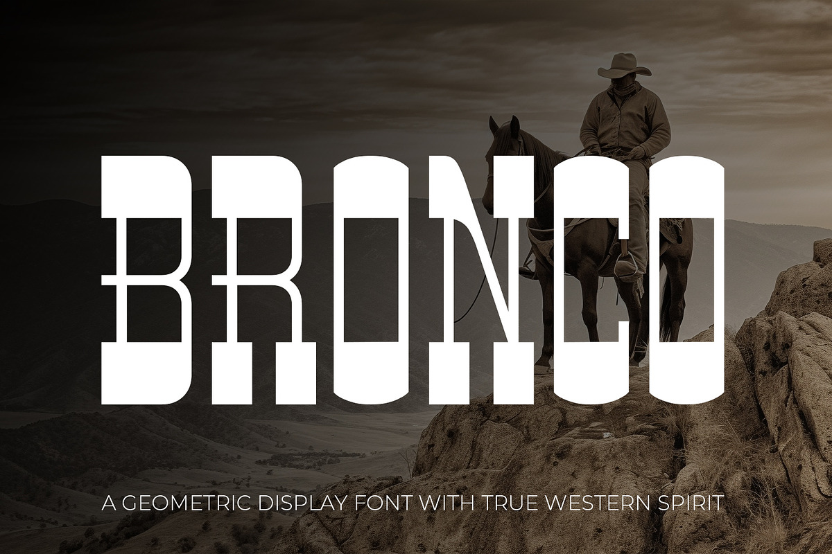 Bronco - Vintage Western Cowboy Font, a Slab Serif Font by OWPictures (Photo 1 of 10)