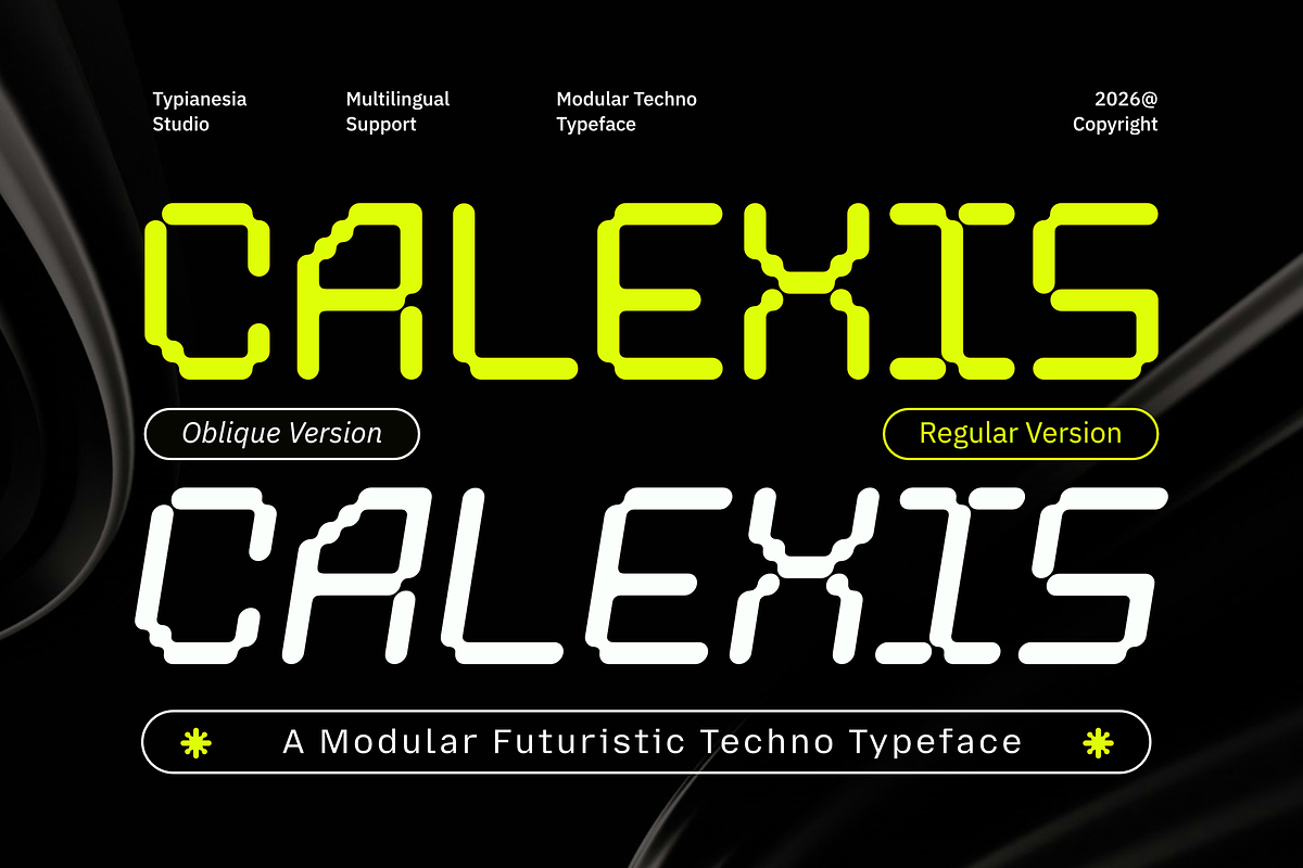 Calexis - Modular Rounded Pixel Font, a Sans Serif Font by Typia Nesia (Photo 1 of 12)