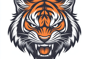 Roaring Tiger Head fierce predator i, an Animal Photo by Pixeness Studio