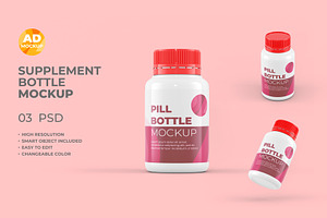 Pill Bottle Mockup – 03 PSD