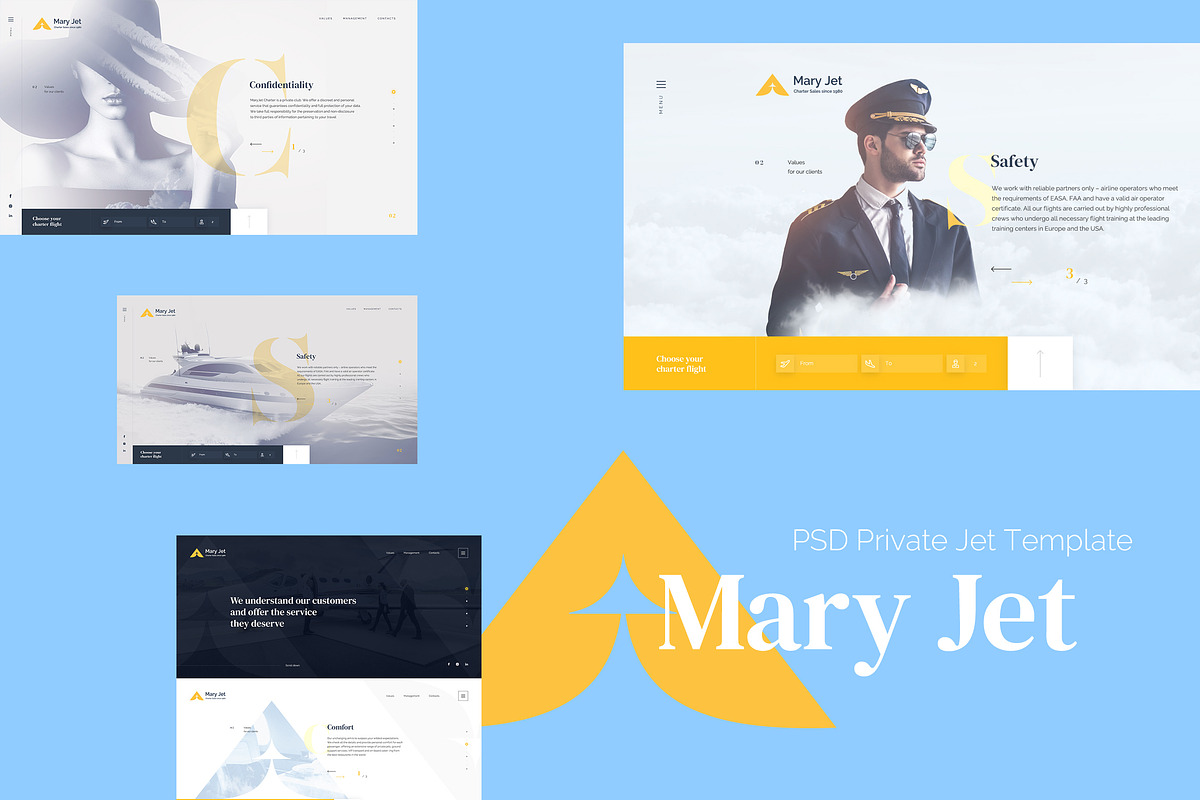 Mery Jet - PSD Private Jet Template, a Landing Page Template by Spartak Vee (Photo 1 of 5)