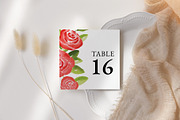 Red Rose Floral Table Number, an Invitation Template by Beyond Muse (Thumbnail 2 of 3)