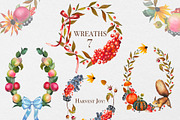 Watercolor Autumn Harvest Clipart, a Seasonal Illustration by DiashaArt (Thumbnail 8 of 17)