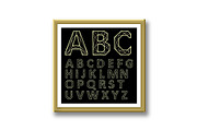 Vector Alphabet Set. Golden letters, an Outline Icon by RODINA (Thumbnail 2 of 3)