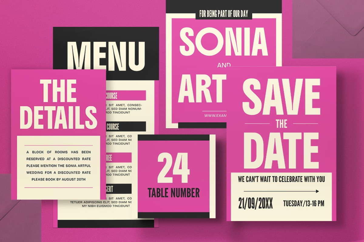 Wedding Invitation set preview 2