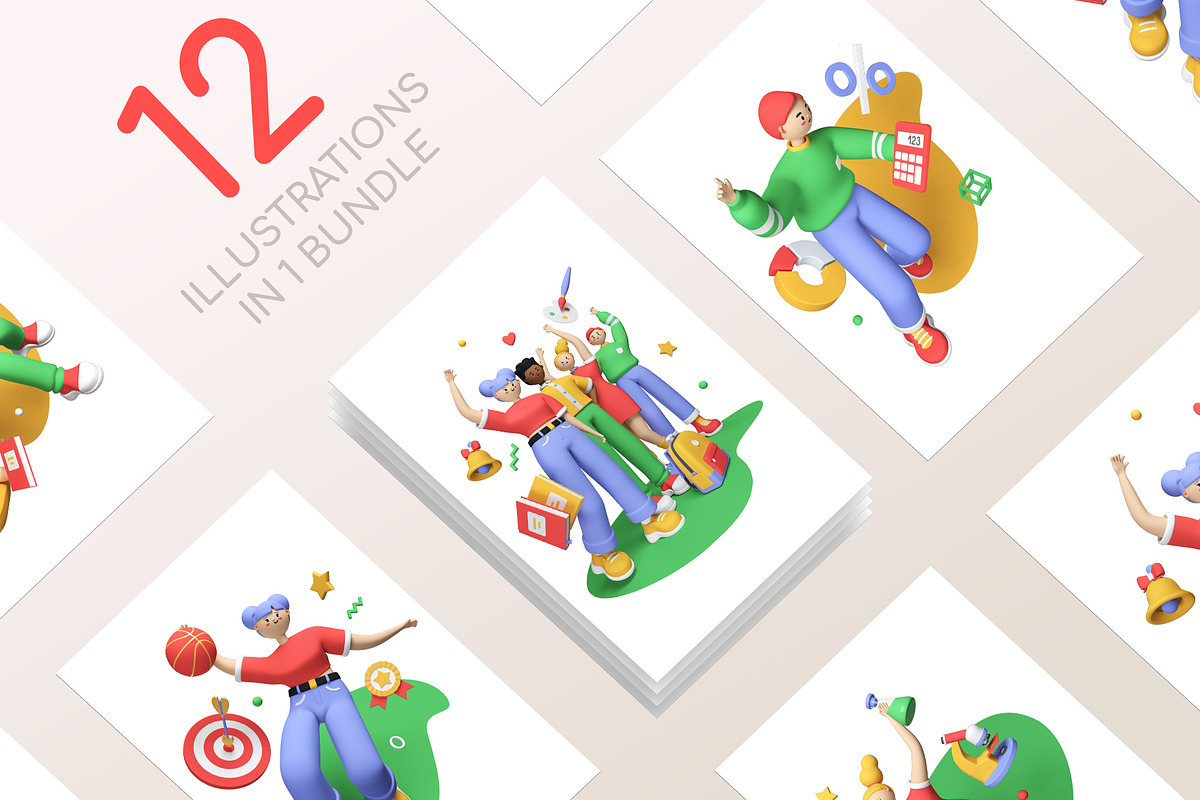 School 3D Illustrations, an Education Illustration by Boyko Pictures (Photo 2 of 14)