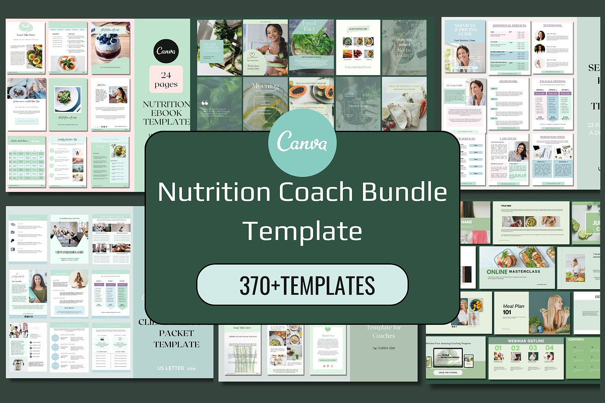 Nutrition Coach Course Creator Canva, a Social Media Template by Deepa Template Studio (Photo 1 of 48)