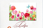 Tulips Clipart Watercolor, a Background Graphic by MitrushovaArt (Thumbnail 4 of 4)