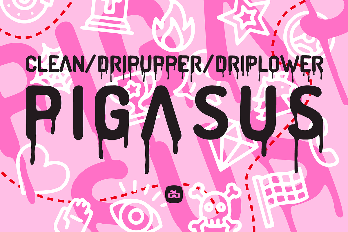 PIGASUS Clean & Drip Font, a Sans Serif Font by Alex-Banks Type (Photo 1 of 7)