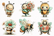 Whimsical Bees Clipart Bundle, an Illustration by DreamArtGraphic (Thumbnail 5 of 8)