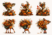 Whimsical Autumn Fall Deer Clipart, a Seasonal Illustration by Designworld (Thumbnail 5 of 9)