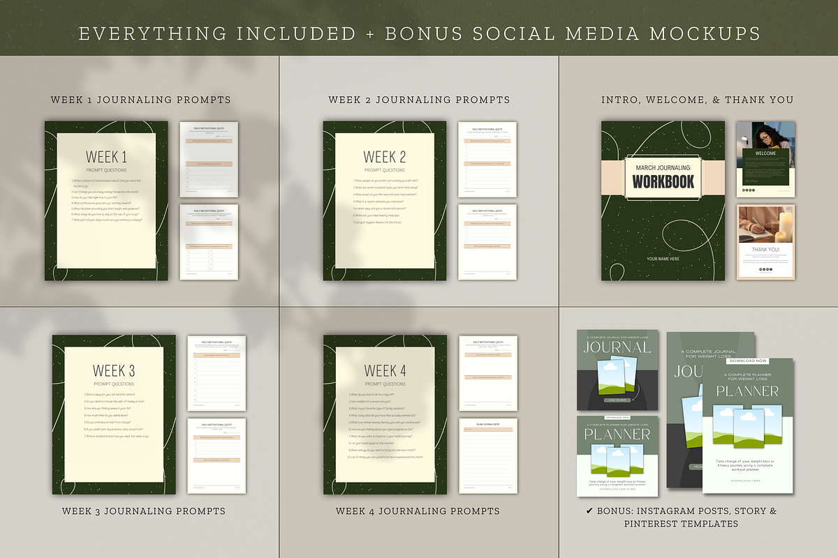 Prompt Journaling Workbook | Canva, a Magazine Template by Designs by Darowan (Photo 6 of 7)