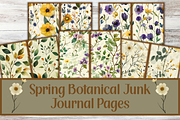 Botanical junk journal pages,, a Texture Illustration by Shabbypaperboutique (Thumbnail 1 of 3)