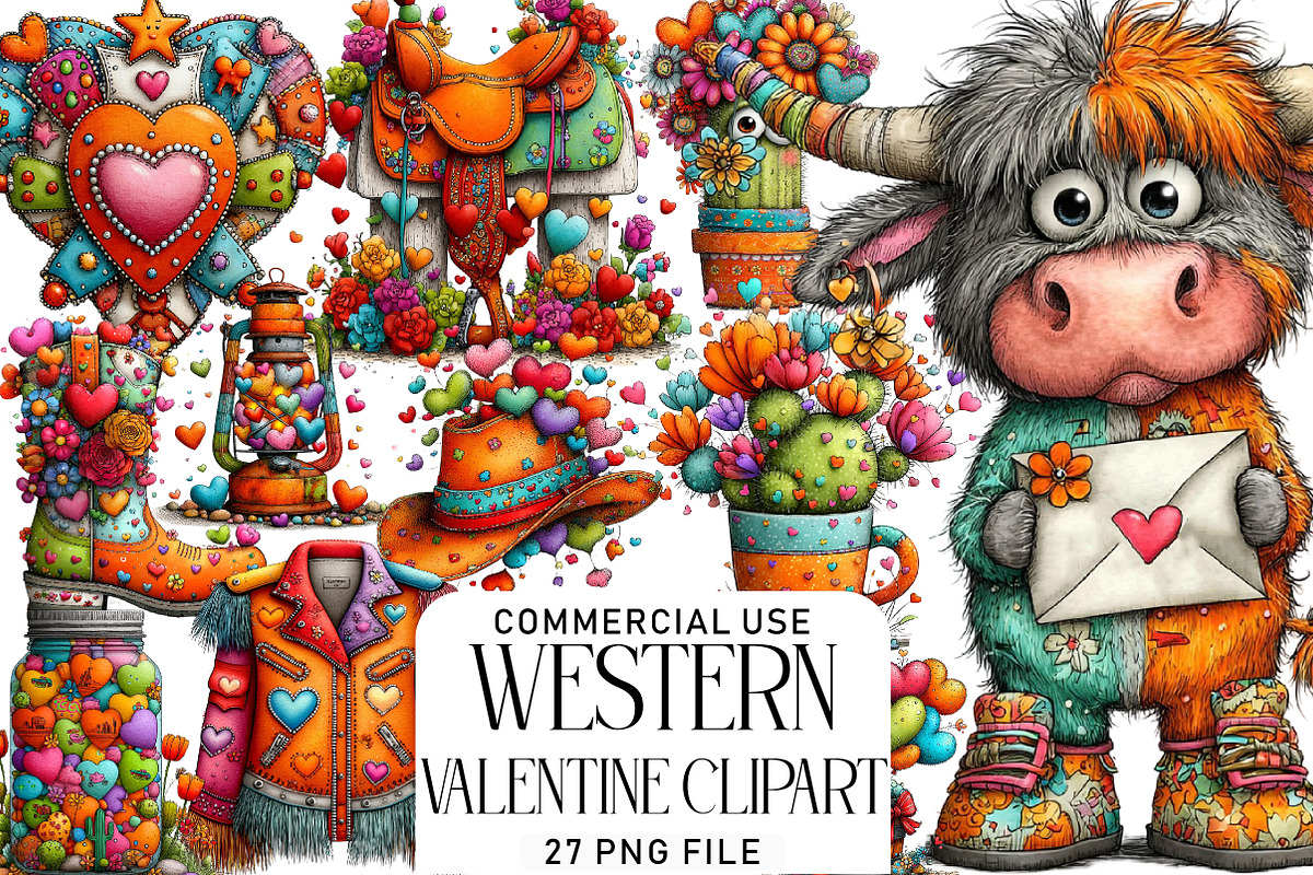 Western Valentine Clipart, an Illustration by Daily.Designs (Photo 1 of 7)