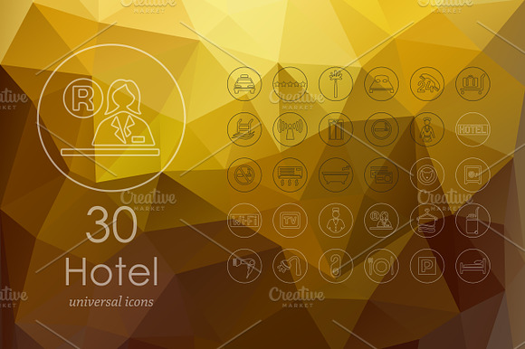 30 Hotel Line Icons