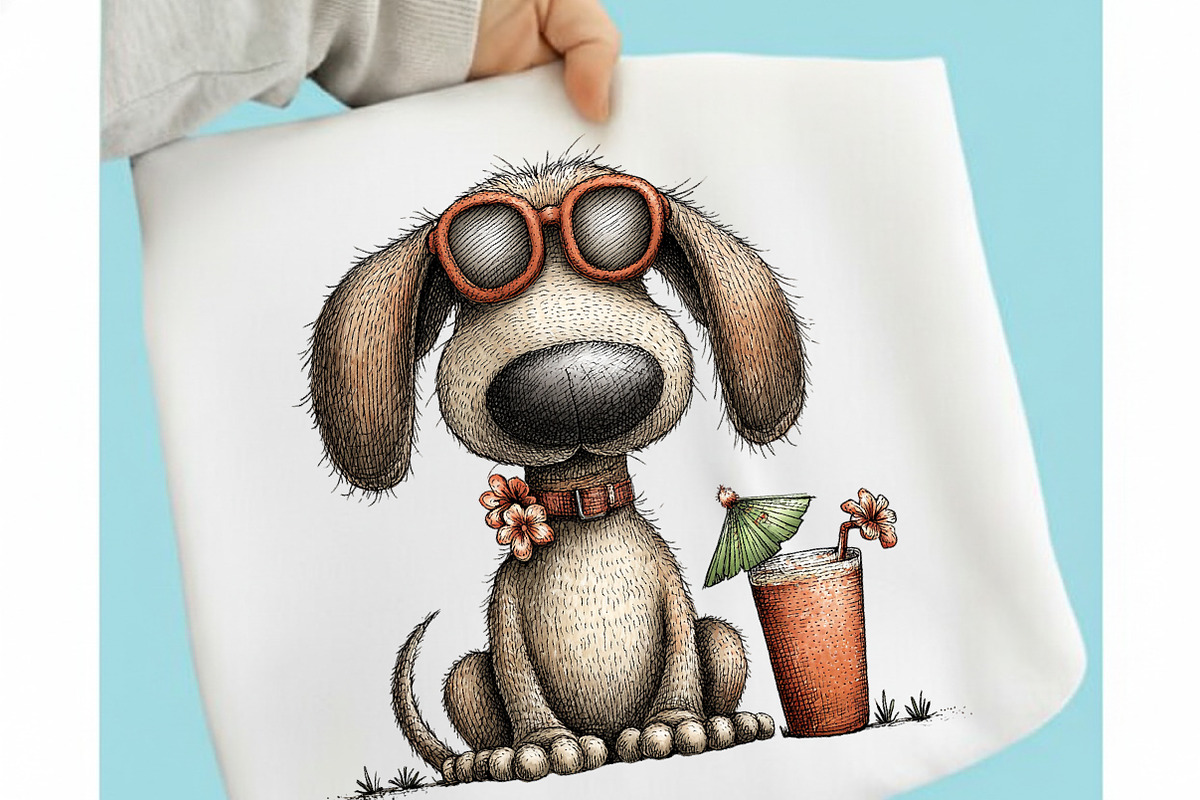 Whimsical Summer Dachshund Dog, a Seasonal Illustration by designcity5 (Photo 3 of 5)