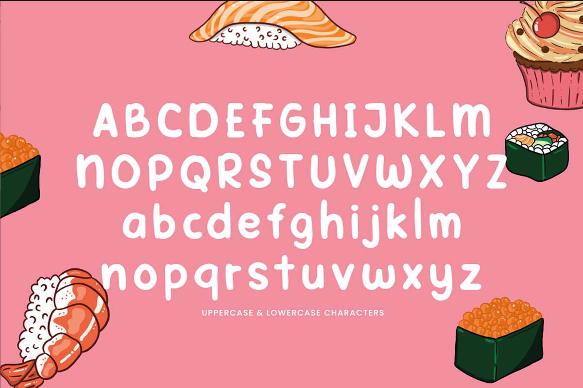 Yummy Foodies Font, a Sans Serif Font by Scratch Design (Photo 3 of 7)