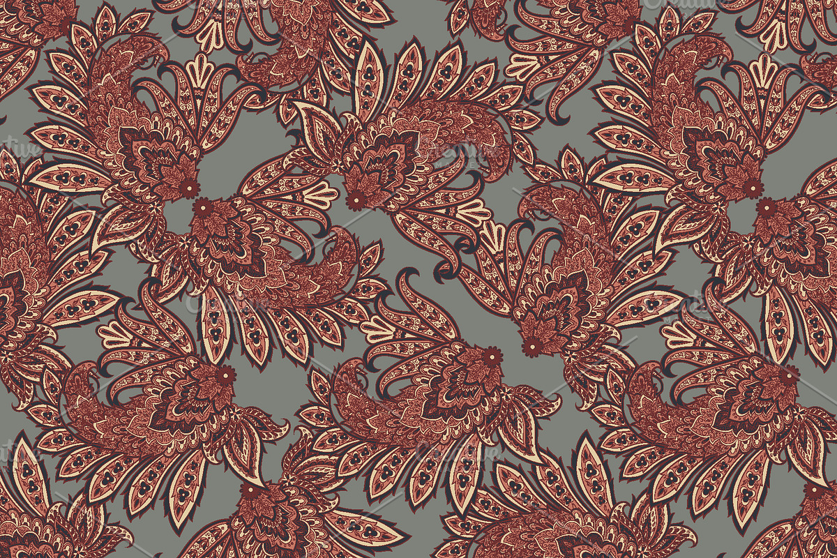 Floral Paysley seamless paterns, a Pattern Graphic by antalogiya (Photo 2 of 5)