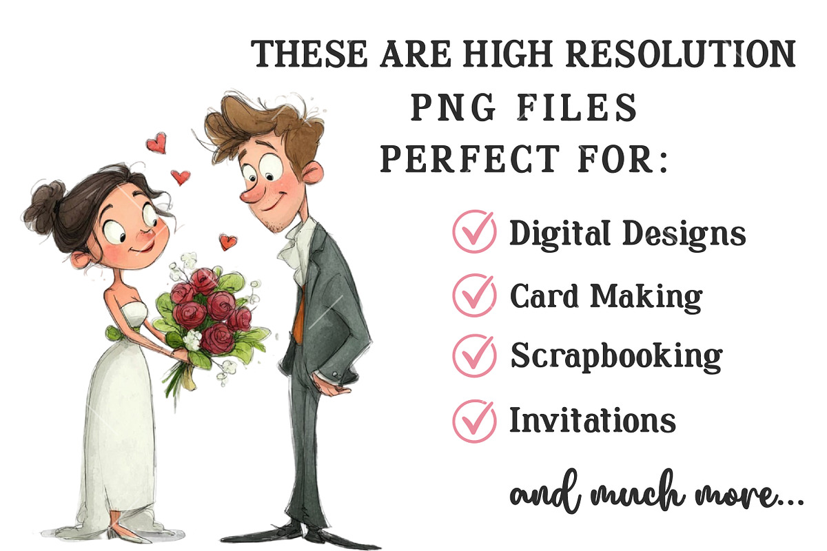 Valentine Weeding Couple Clipart, an Illustration by OK Design (Photo 5 of 6)