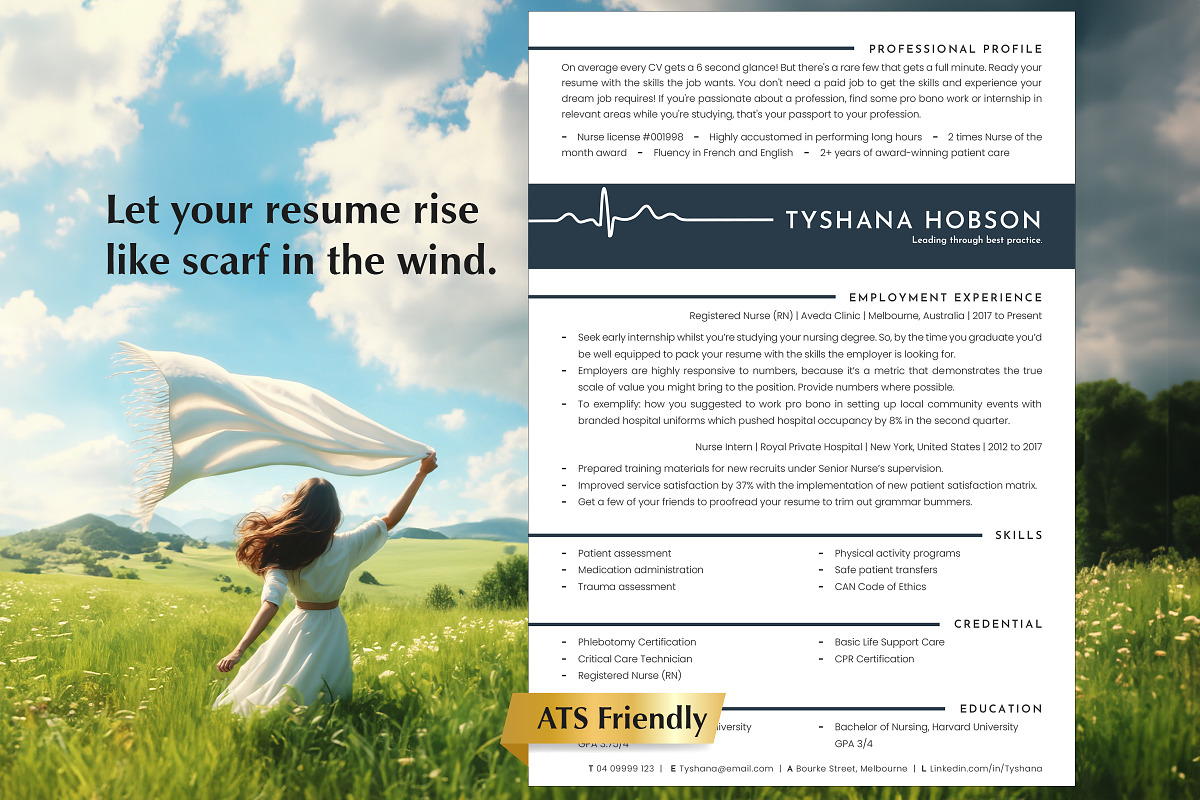 Modern Nurse Resume Template Word, a Resume Template by Career Canvas (Photo 1 of 11)