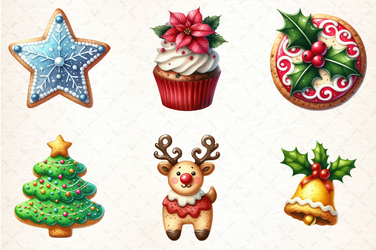 Christmas Cookies and Cupcakes Clipa, an Illustration by DreamCafeArt (Photo 2 of 8)