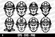 Vector logo of a focused miner, a Person Illustration by Vectorhight (Thumbnail 1 of 5)