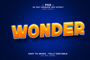 Wonder 3D Editable Psd Text Effect, a Layer Style Add-On by Md Jahidul99