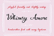 Whimsy Amore Handdrawn Ligatures, a Handwritten Font by SunnyAfternoons (Thumbnail 1 of 12)