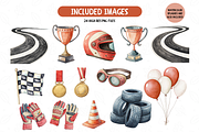 Watercolor Little Racer Clipart, an Illustration by TatiMockup (Thumbnail 3 of 4)