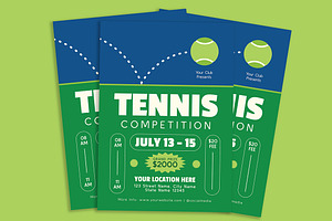 Modern Tennis Tournament Flyer, a Flyer Template by Gumico Studio.