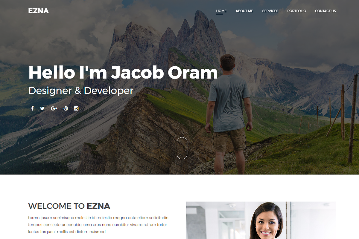 Ezna – Personal Portfolio Template, a HTML Template by HasThemes (Photo 2 of 2)